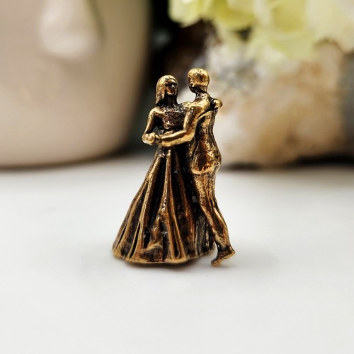 Dancing couple brass - brass, miniature